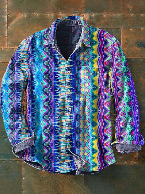 Abstract Purple Men's Short Sleeve Shirt