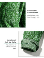 Vintage Floral Print Casual Long Sleeve Shirt