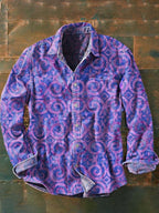 Men's Vintage Floral Print Casual Long Sleeve Shirt