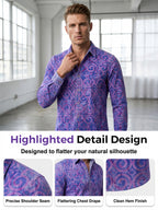Men's Vintage Floral Print Casual Long Sleeve Shirt