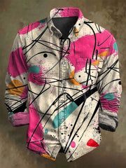 Punk Art Abstract Print Casual Long-Sleeve Shirt