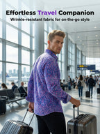 Men's Vintage Floral Print Casual Long Sleeve Shirt