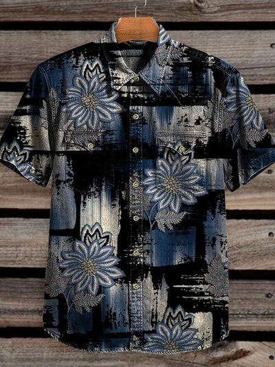 Vintage Print Casual Shirt