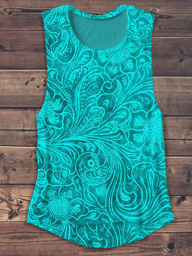 Unisex Western Print Design Tank Top