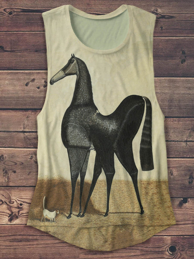 Unisex Art Abstract Horse Print Design Tank Top