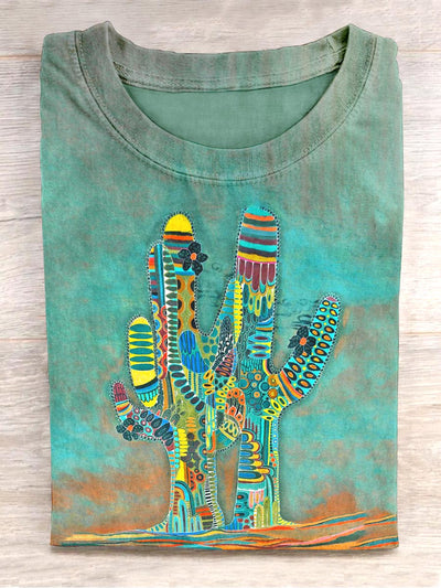 Unisex Abstract Cactus Print Design T-Shirt