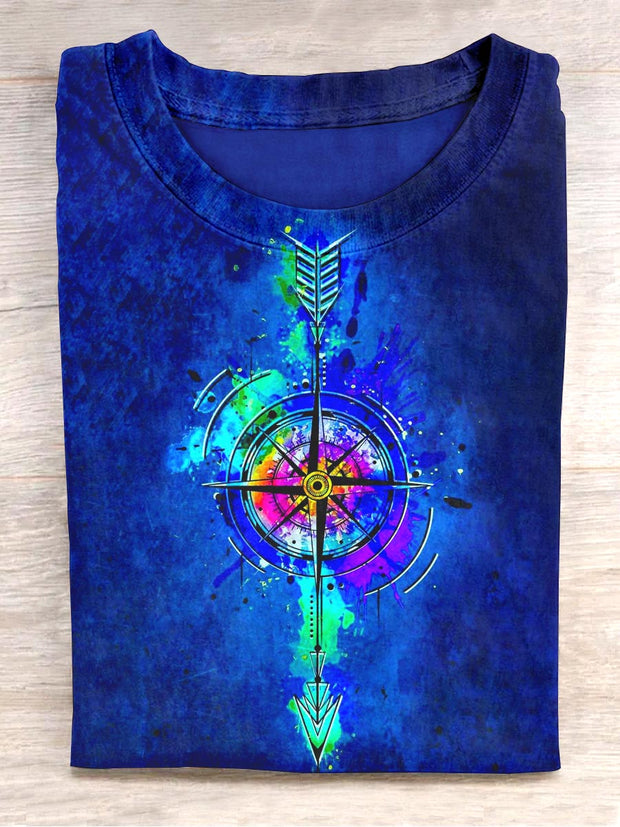 Unisex Compass Abstract Print Design T-Shirt