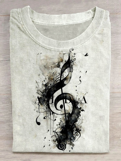 Unisex Abstract Musical Note Print Design T-Shirt