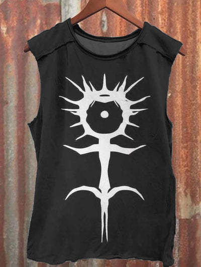 Unisex Dark Totem Print Casual Tank Top