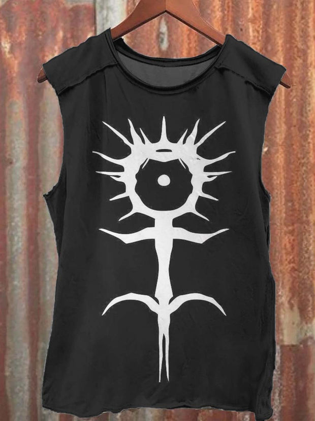 Unisex Dark Totem Print Casual Tank Top