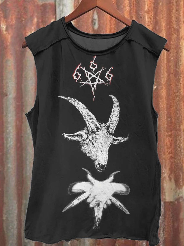 Unisex Devil Print Casual Tank Top