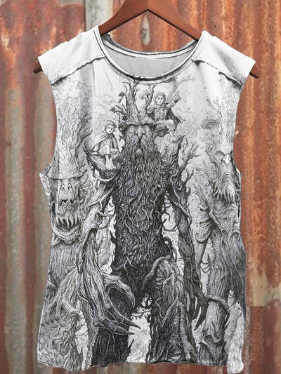 Unisex Mythical Treehugger Print Casual Tank Top