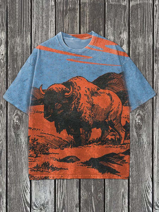 Highland Cow Printed Casual Cotton Short Sleeve T-Shirt
