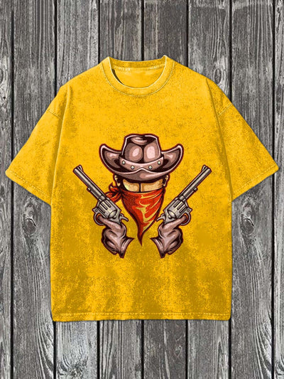 Western Cowboy Printed Casual Cotton T-Shirt