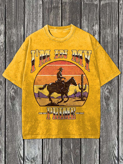 Western Cowboy Printed Casual Cotton T-Shirt