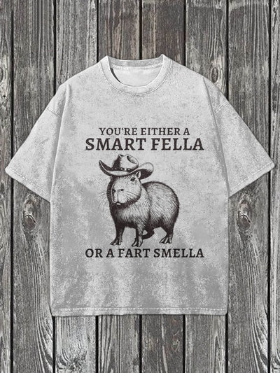 You're Either A Smart Guy Printed Casual Cotton T-Shirt