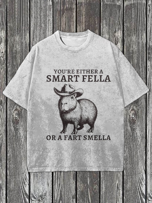 You're Either A Smart Guy Printed Casual Cotton T-Shirt