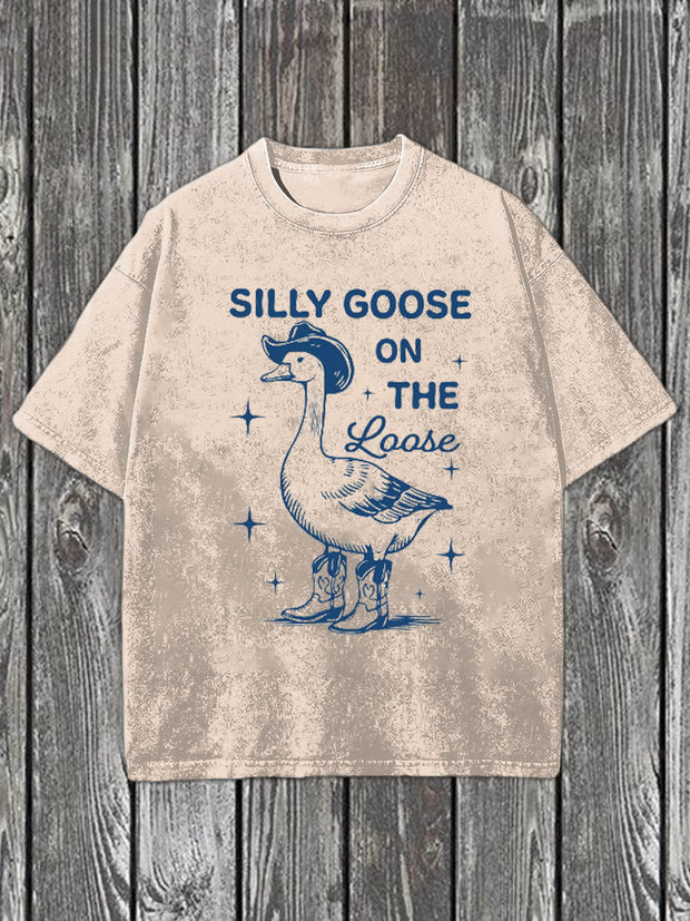 Silly Goose Printed Casual Cotton T-Shirt