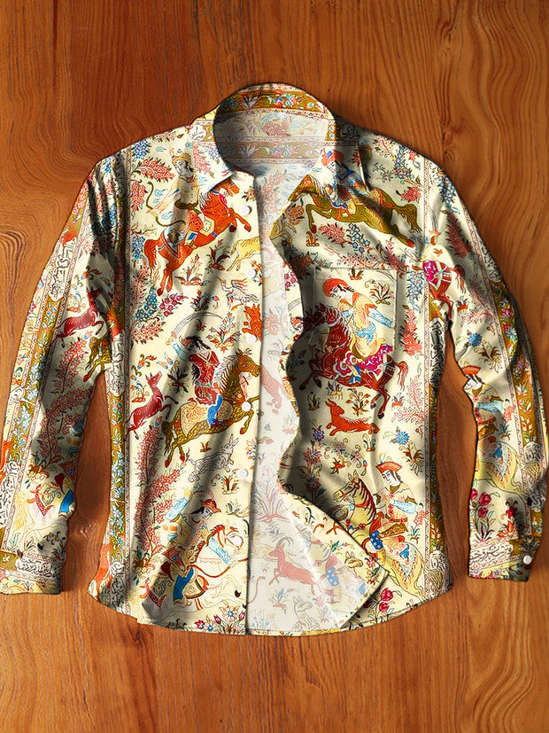 Men's ice cream Cotton Summer Casual Beach Shirt Short Sleeve