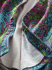 Men's Vintage Symmetrical Floral Art Print Soft Long Sleeve Pocket Shirt