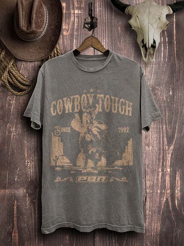 Western Rodeo Printed Casual Cotton T-Shirt