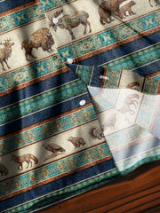 Men's ice cream Cotton Summer Casual Beach Shirt Short Sleeve