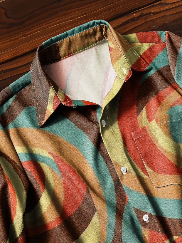 Men's ice cream Cotton Summer Casual Beach Shirt Short Sleeve