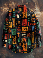 Men's Tribal Ethnic Print Casual Lapel Long Sleeve Shirt