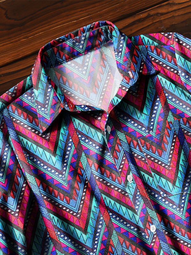 Men's ice cream Cotton Summer Casual Beach Shirt Short Sleeve