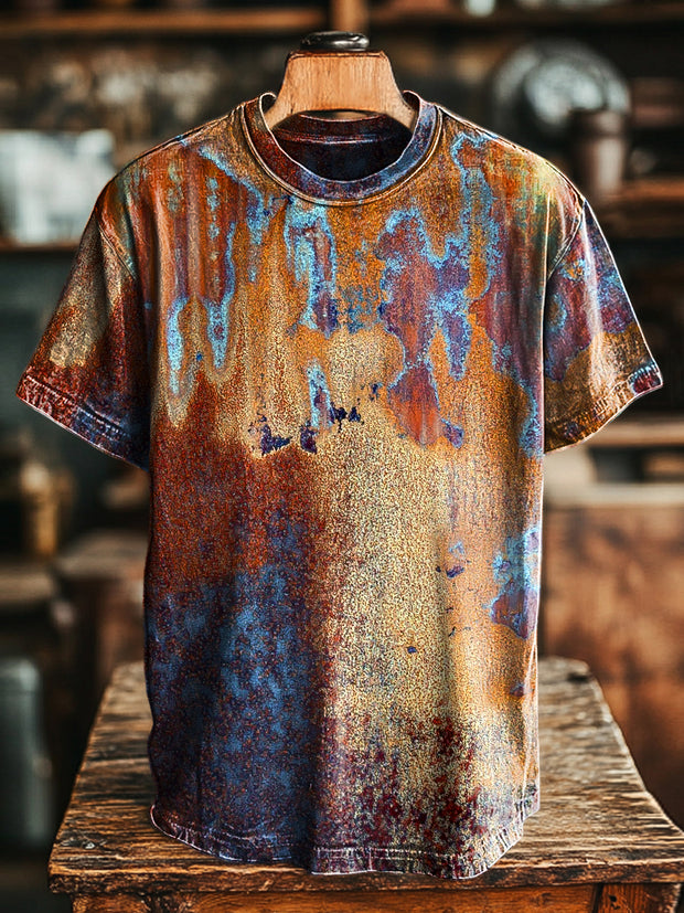 Unisex Vintage Abstract Old Art Print Casual Loose Short Sleeve T-Shirt