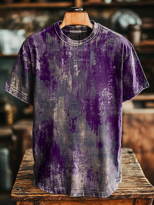Unisex Retro Abstract Graffiti Print Casual Loose Short Sleeve T-Shirt