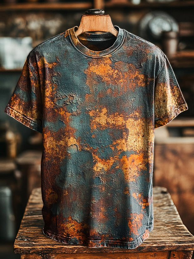 Unisex Vintage Abstract Old Art Print Casual Loose T-Shirt
