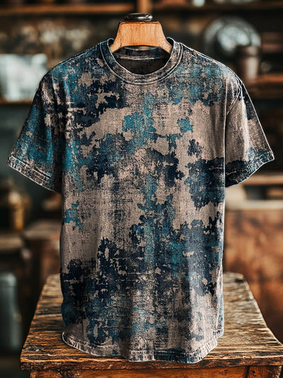 Unisex Vintage Abstract Old Color Printed Casual Loose T-Shirt
