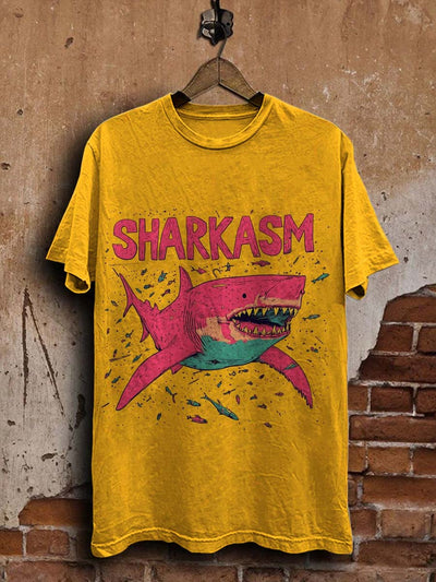 Shark Print Casual Short Sleeve T-Shirt