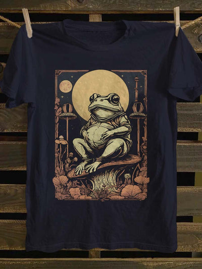 Frog Print Casual Short Sleeve T-Shirt