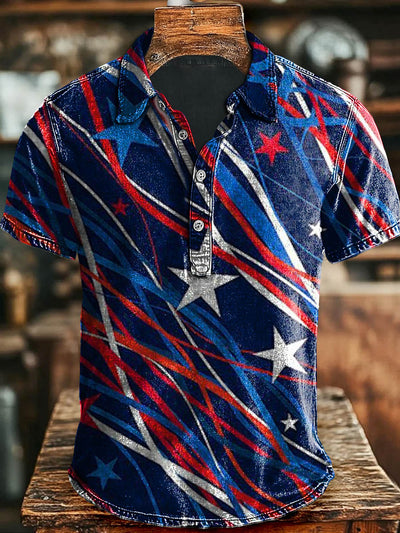 Independence Day Printed Casual Polo Shirt