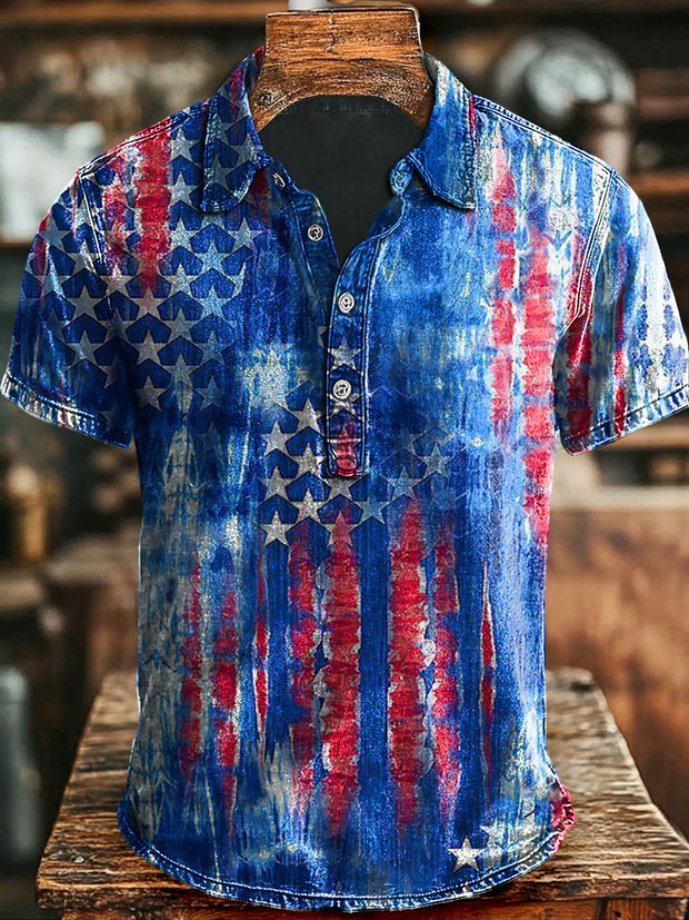 Independence Day Printed Casual Polo Shirt