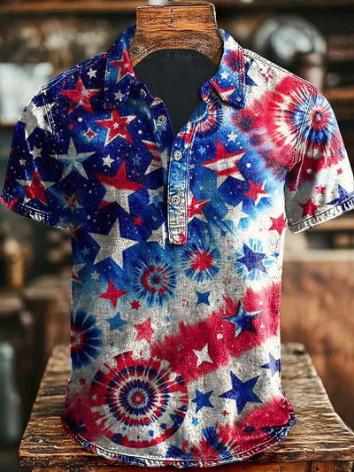 Independence Day Printed Casual Polo Shirt