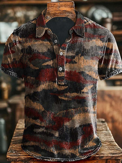 Art Abstract Painting Casual Short Sleeve Polo Shirt