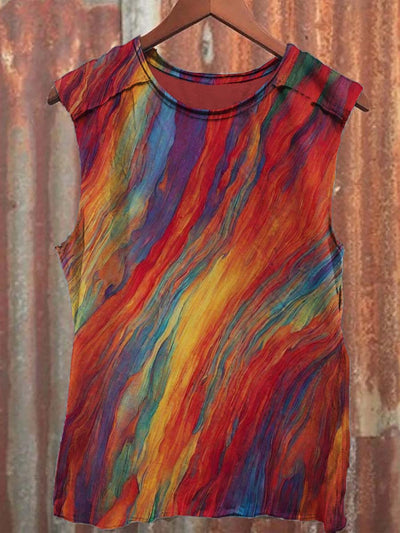 Colorful Line Painting Print Tank Top