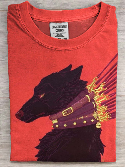 Performance Art Wolf Print Casual Short Sleeve T-Shirt