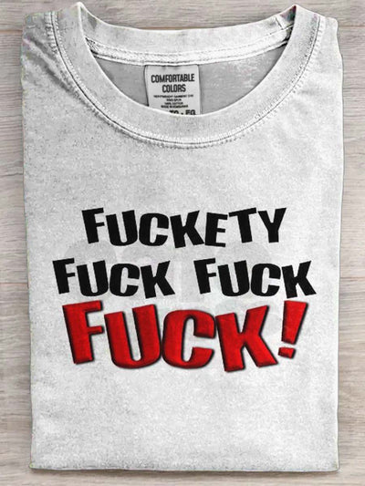 Funny Text Print Casual Short Sleeve T-Shirt