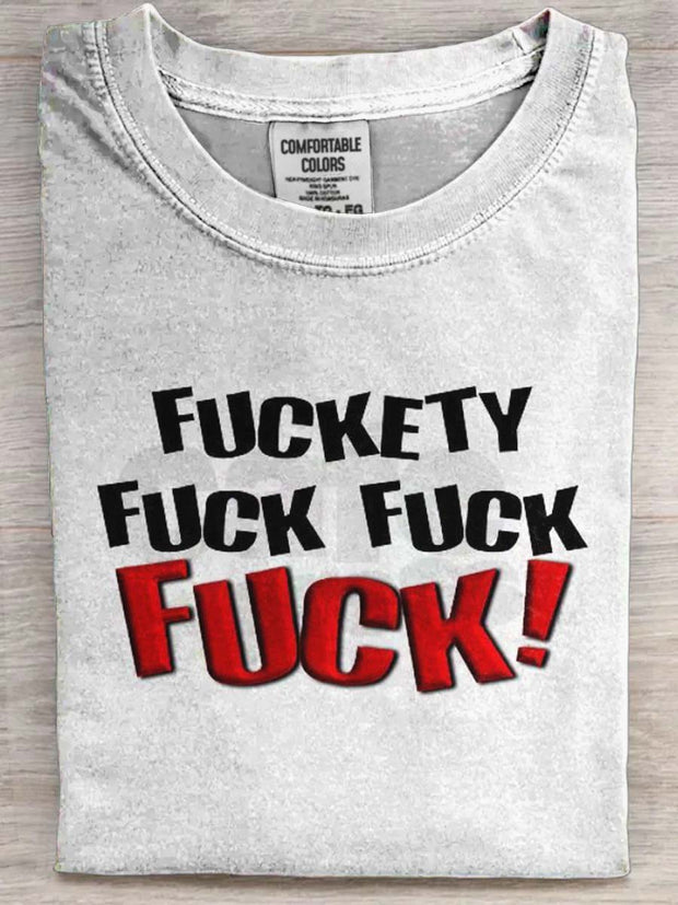Funny Text Print Casual Short Sleeve T-Shirt
