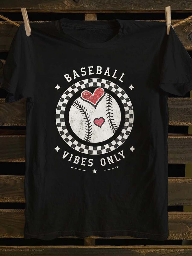 Baseball Vibe Printed Casual Short Sleeve T-Shirt
