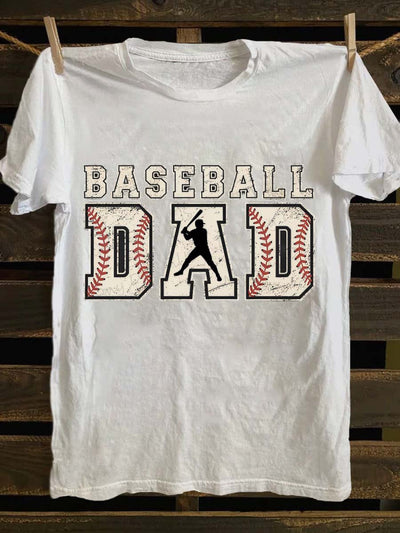 Baseball Print Casual Short Sleeve T-Shirt