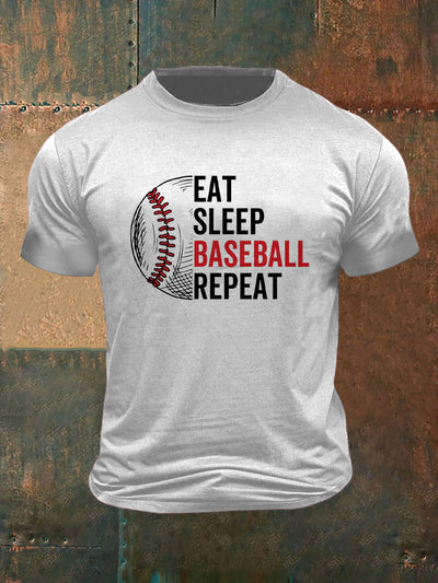 Fun Baseball Sport Print Casual Short Sleeve T-Shirt