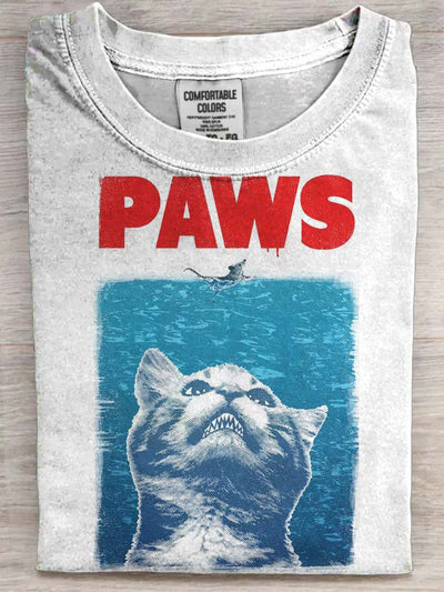 Cat Shark Print Casual Short Sleeve T-Shirt