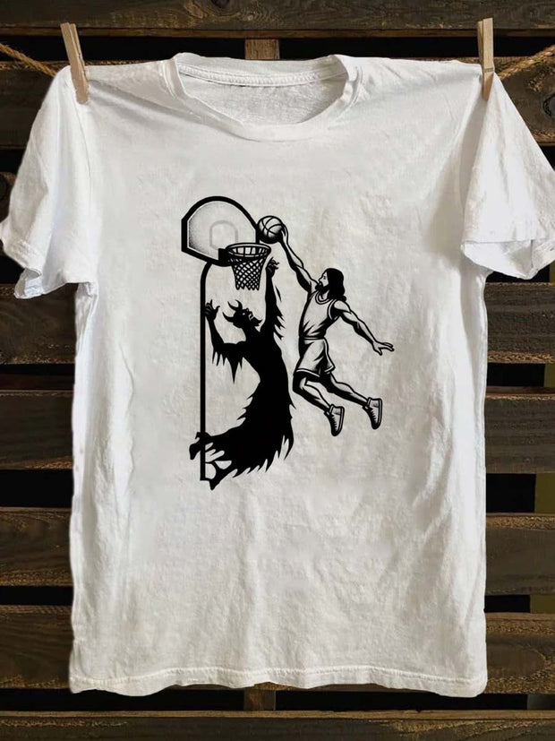 Funny Jesus Print Casual Short Sleeve T-Shirt