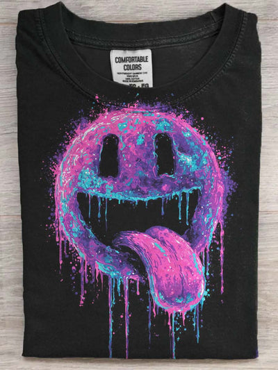 Horror Smiley Print Casual Short Sleeve T-Shirt