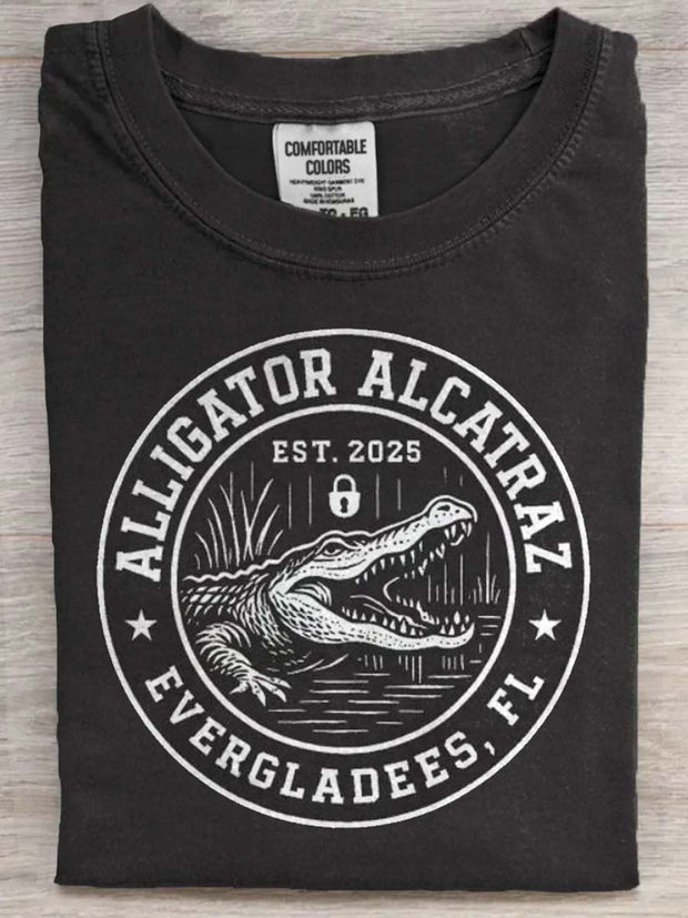 Funny Florida Everglades Print Casual Short Sleeve T-Shirt